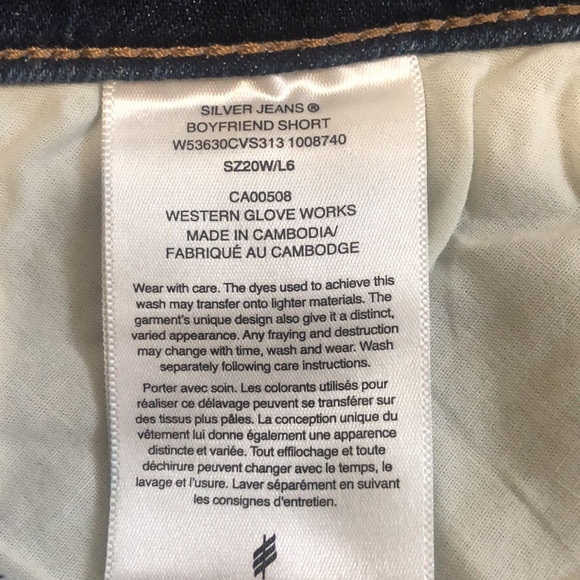 SILVER Brand Boyfriend High Waisted Jean Shorts Distressed Size 20W | NWT - Picture 6 of 6